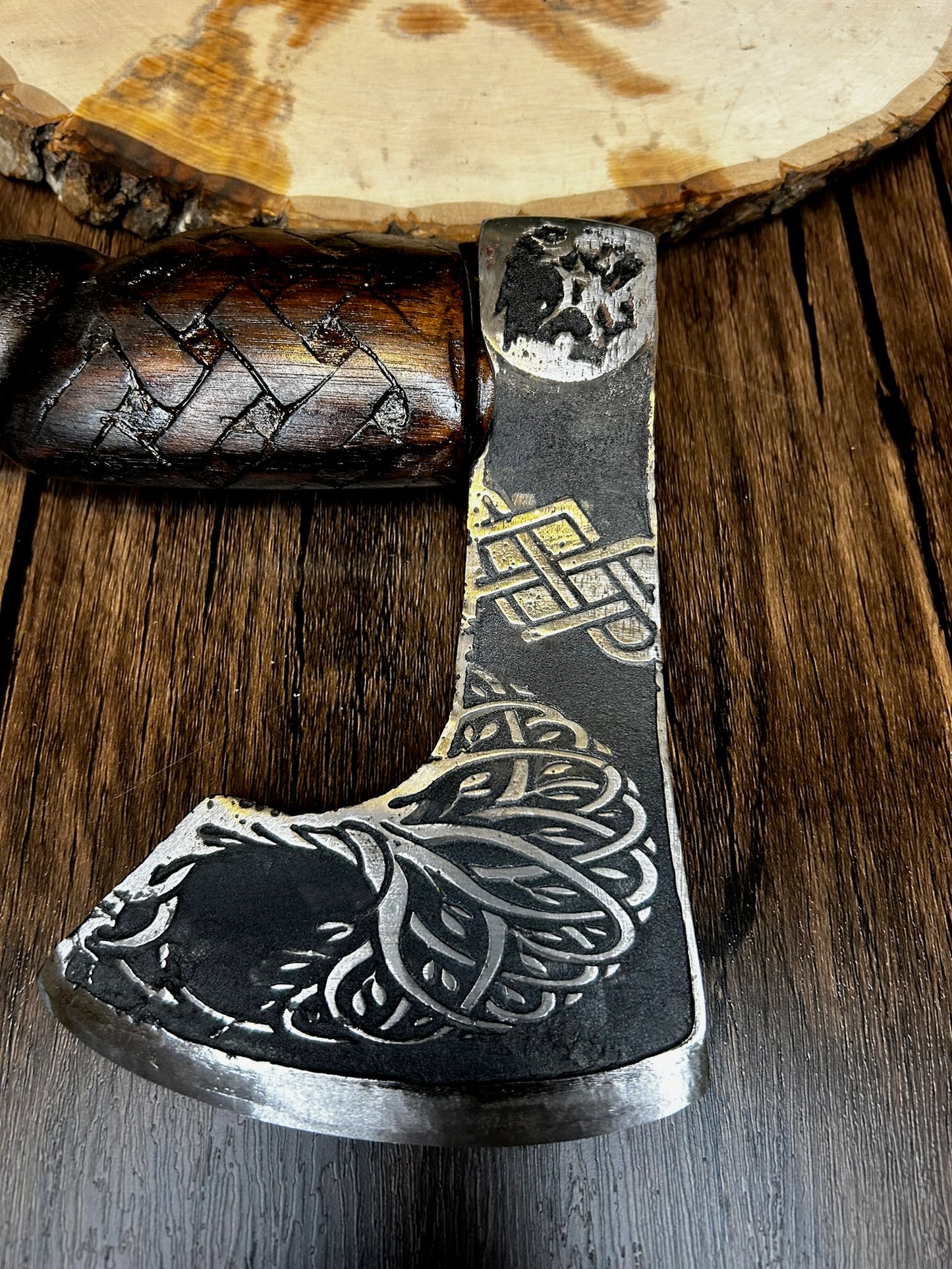 Hand forged custom throwing axe